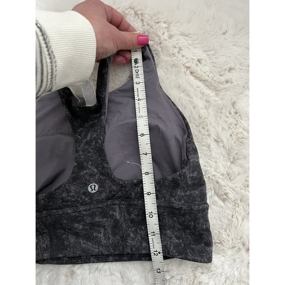 Lululemon Wonder Train Long Line Bra Size 4 Black Purple Excellent With Size Tag - Picture 6 of 6
